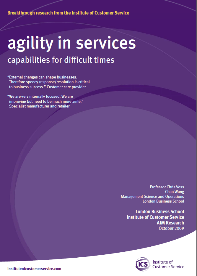Agility in Services – Capabilities for Difficult Times (2009)