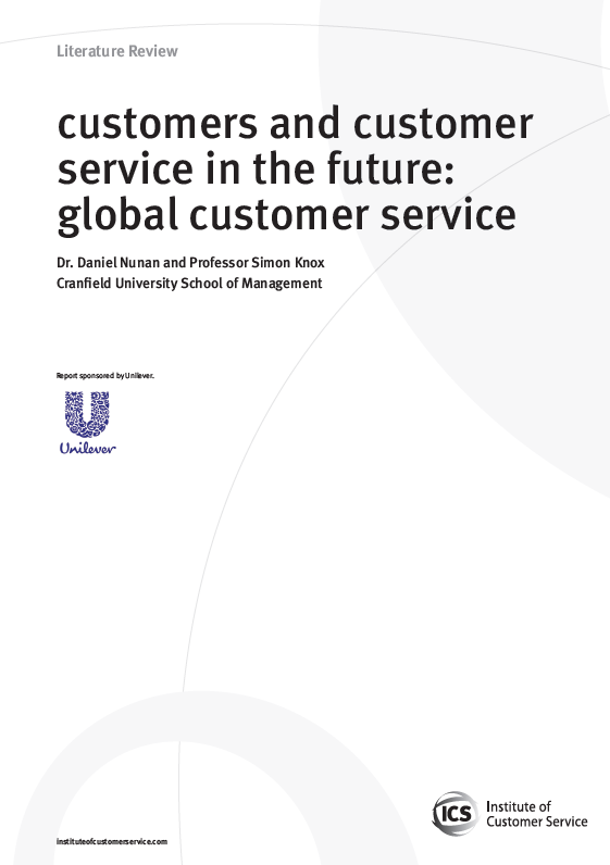 Customers and Customer Service in the Future: Global Customer Service (2010)