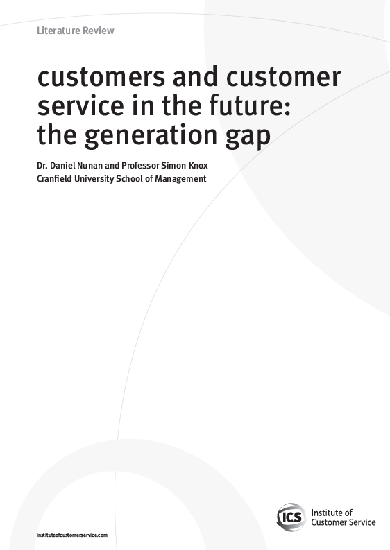 Customers and customer service in the future: The generation gap (2010)
