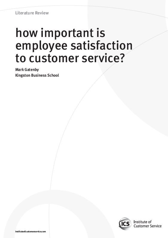 How important is employee satisfaction to customer service? (2009)