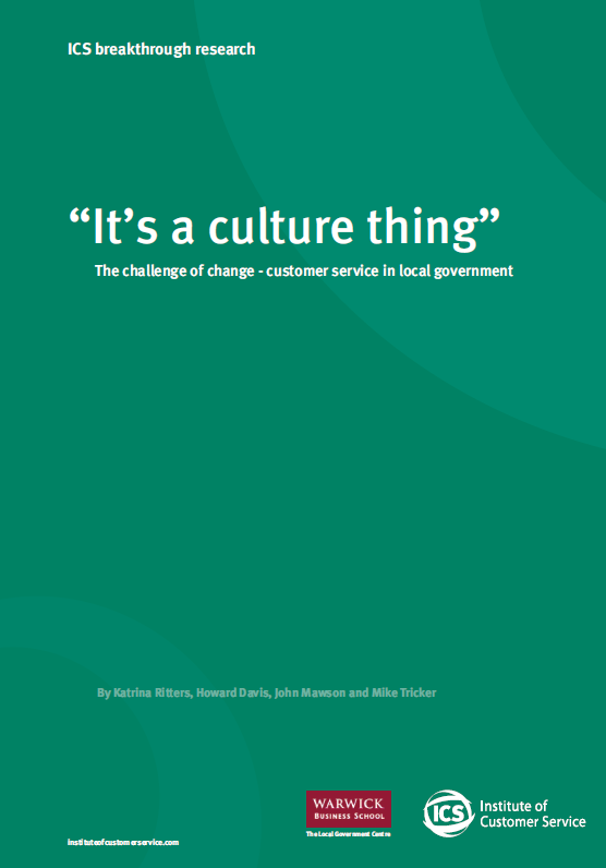 “It’s a culture thing” The challenge of change – customer service in local government (2009)