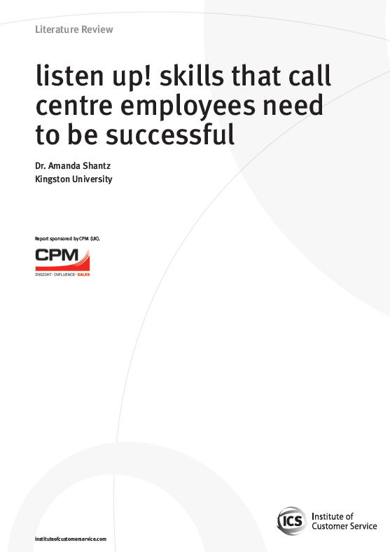 Listen up! Skills that call centre employees need to be successful (2009)