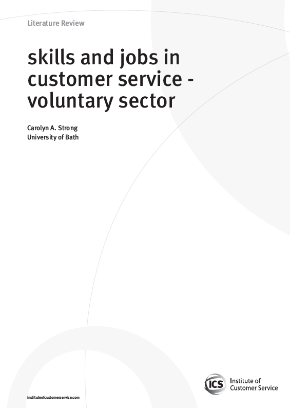 Skills and jobs in customer service – voluntary sector (2010)