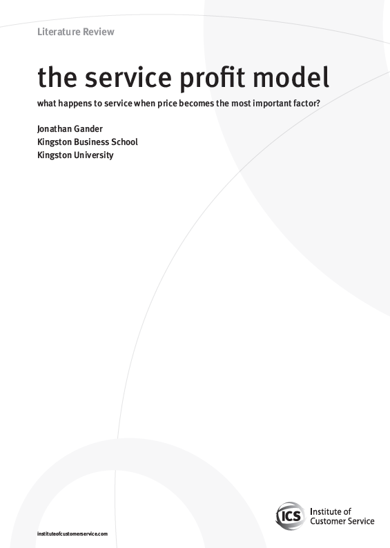 The service profit model – what happens to service when price becomes the most important factor? (2010)
