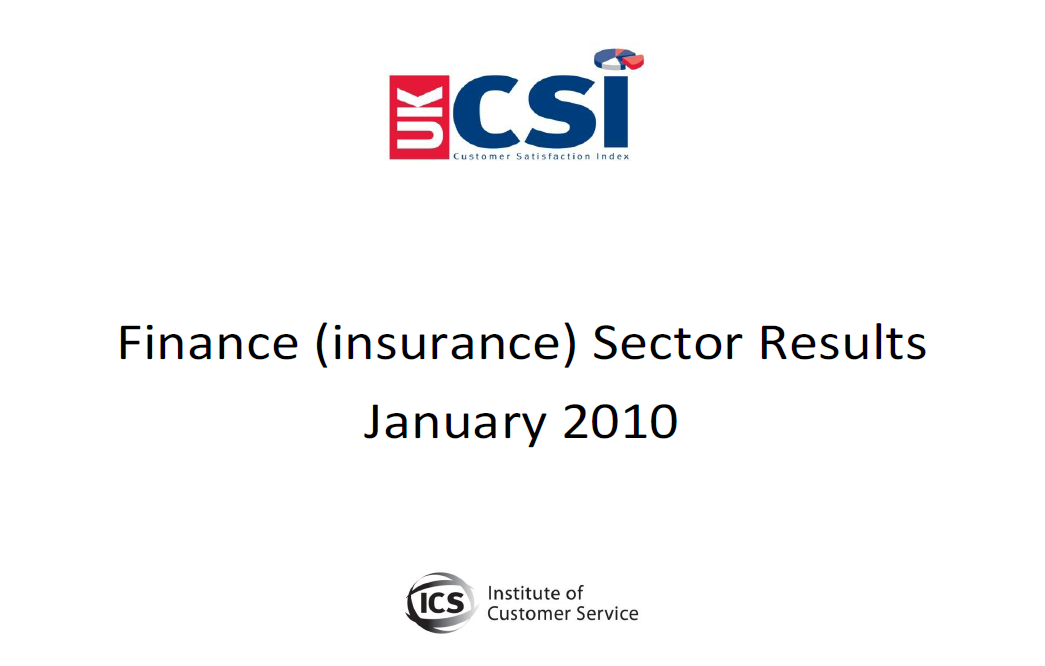 UKCSI Insurance Sector Report – January 2010