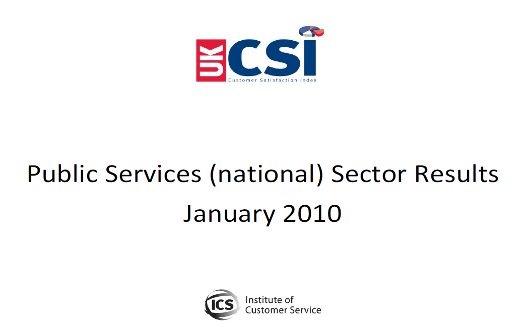 UKCSI Public Services (National) Sector Report – January 2010