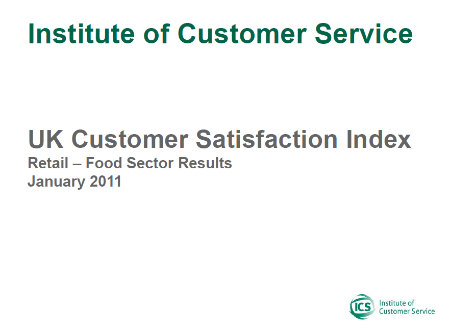 UKCSI Retail (Food) Sector Report – January 2011