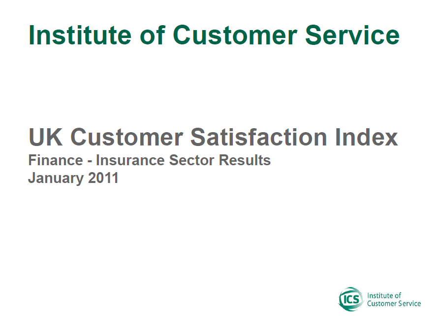 UKCSI Insurance Sector Report – January 2011
