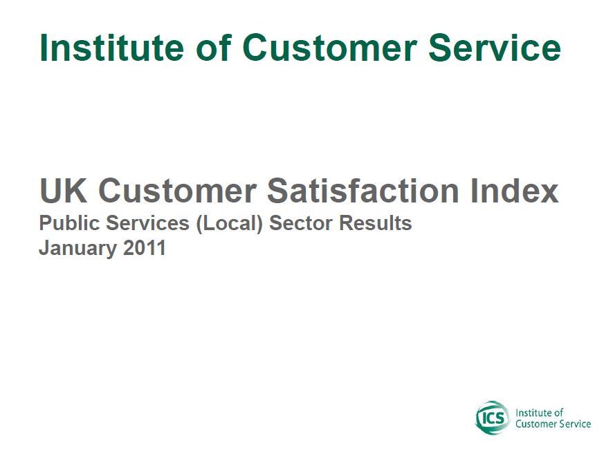 UKCSI Public Services (Local) Sector Report – January 2011
