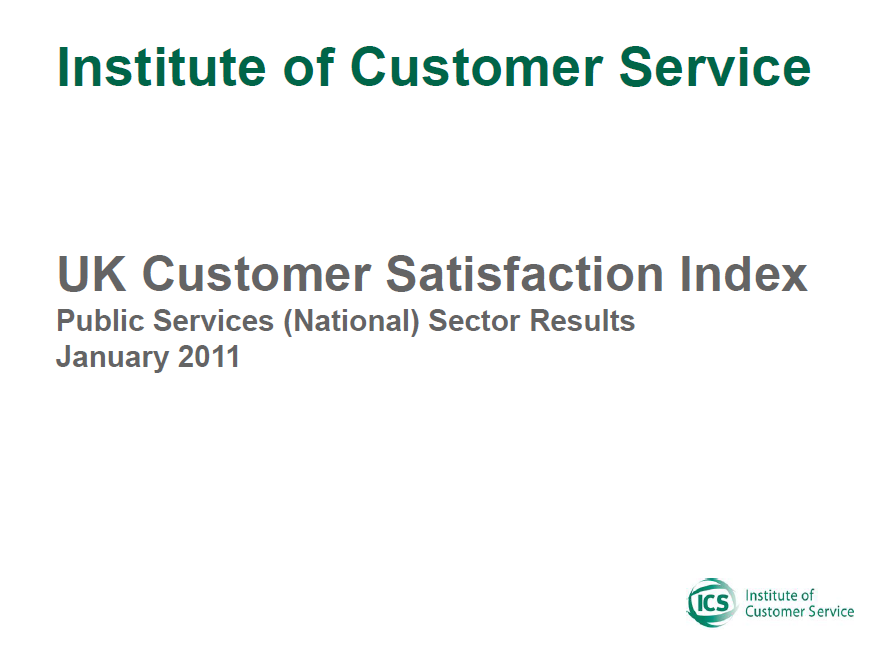 UKCSI Public Services (National) Sector Report – January 2011