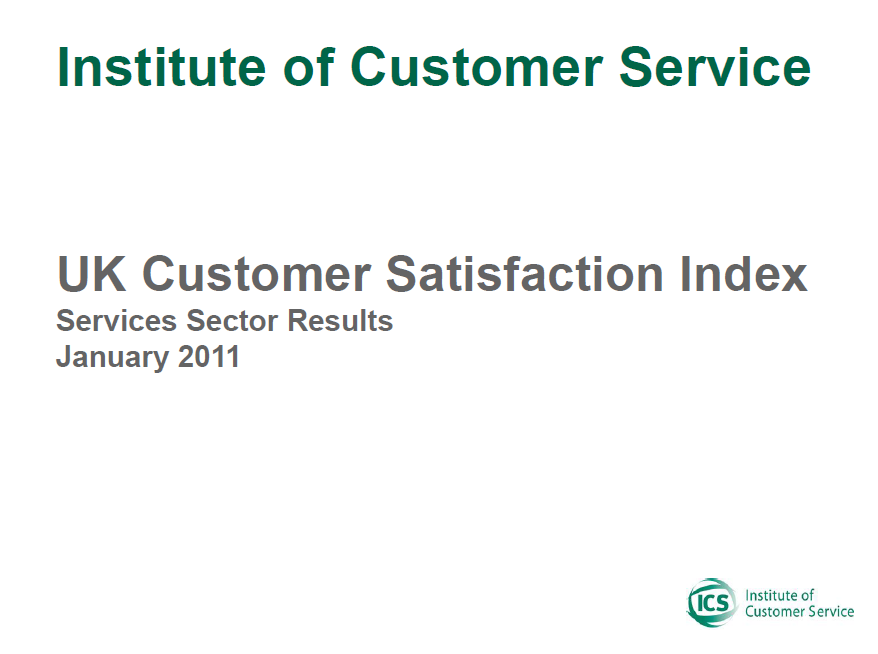 UKCSI Services Sector Report – January 2011