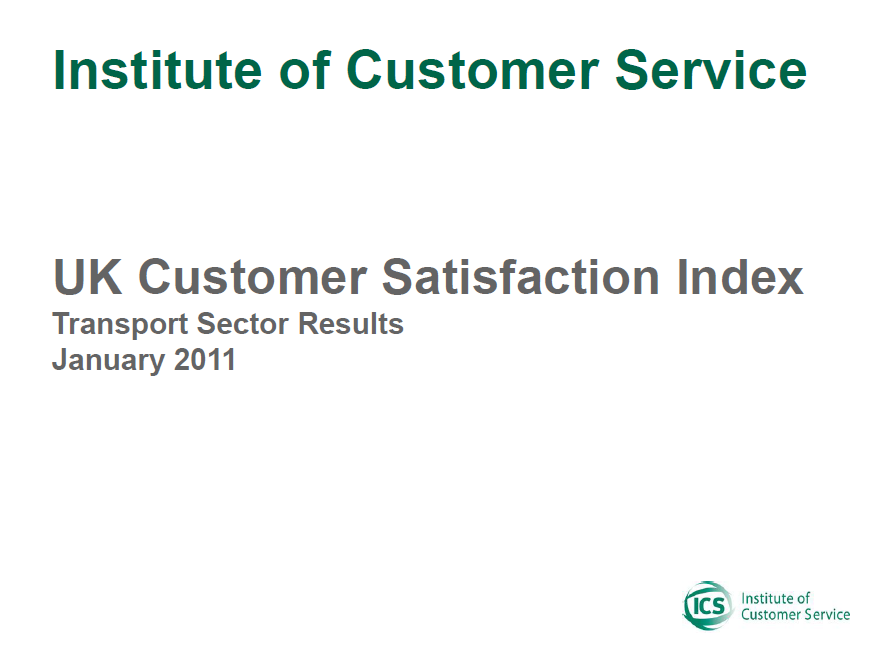 UKCSI Transport Sector Report – January 2011