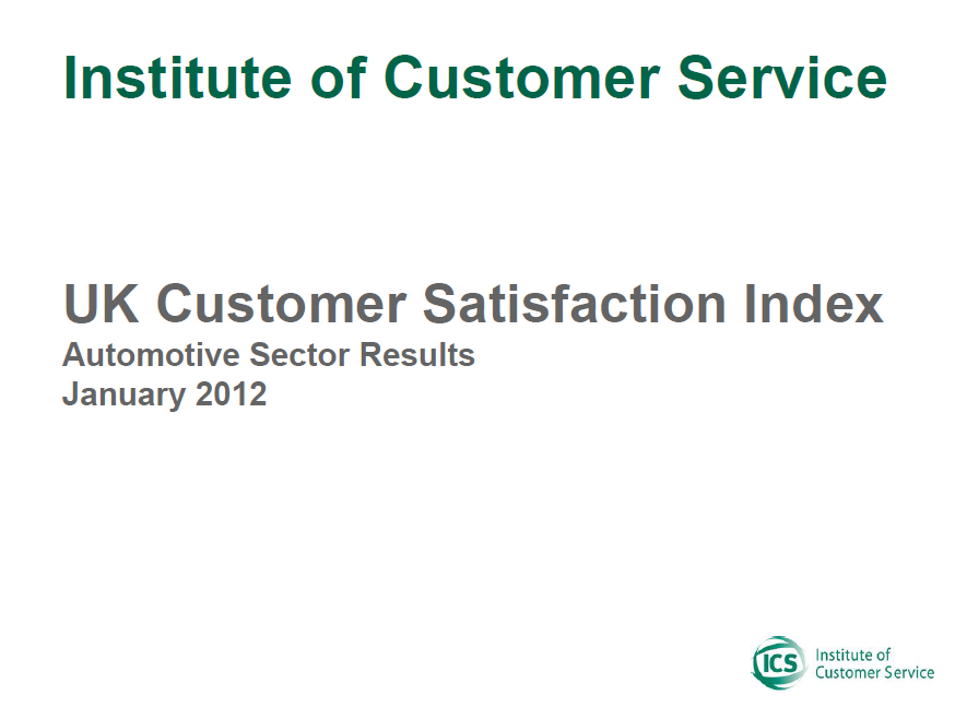 UKCSI Automotive Sector Report – January 2012