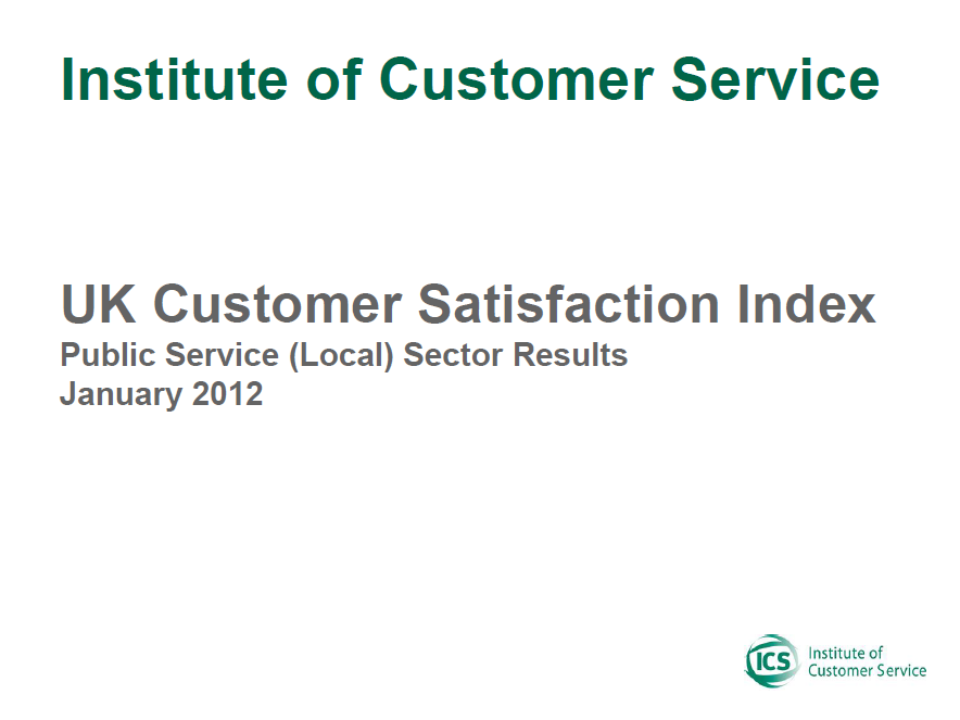 UKCSI Public Services (Local) Sector Report – January 2012