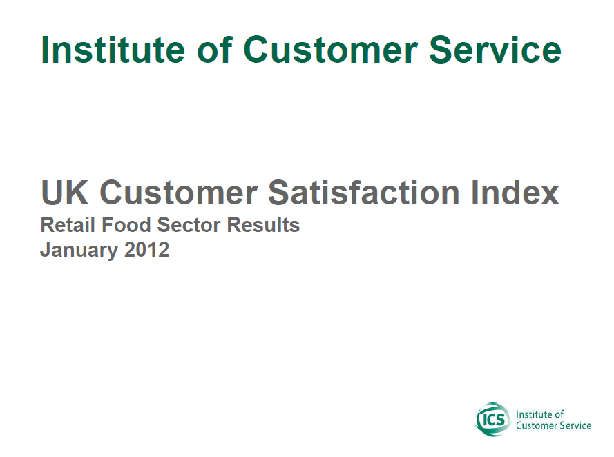 UKCSI Retail (Food) Sector Report – January 2012