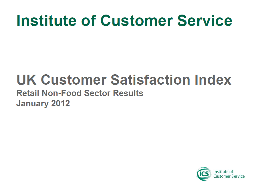 UKCSI Retail (Non-food) Sector Report – January 2012
