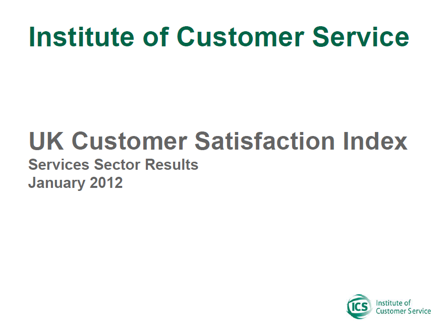 UKCSI Services Sector Report – January 2012