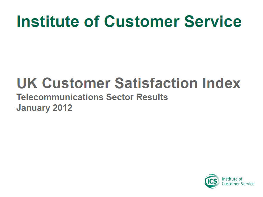 UKCSI Telecommunications & Media Sector Report – January 2012