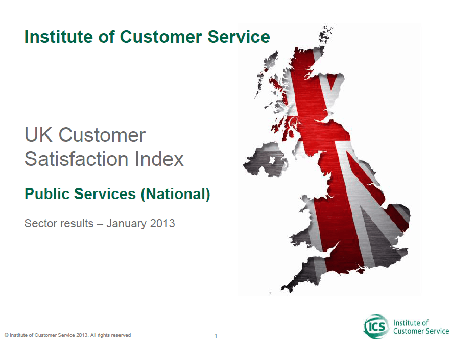 UKCSI Public Services (National) Sector Report – January 2013