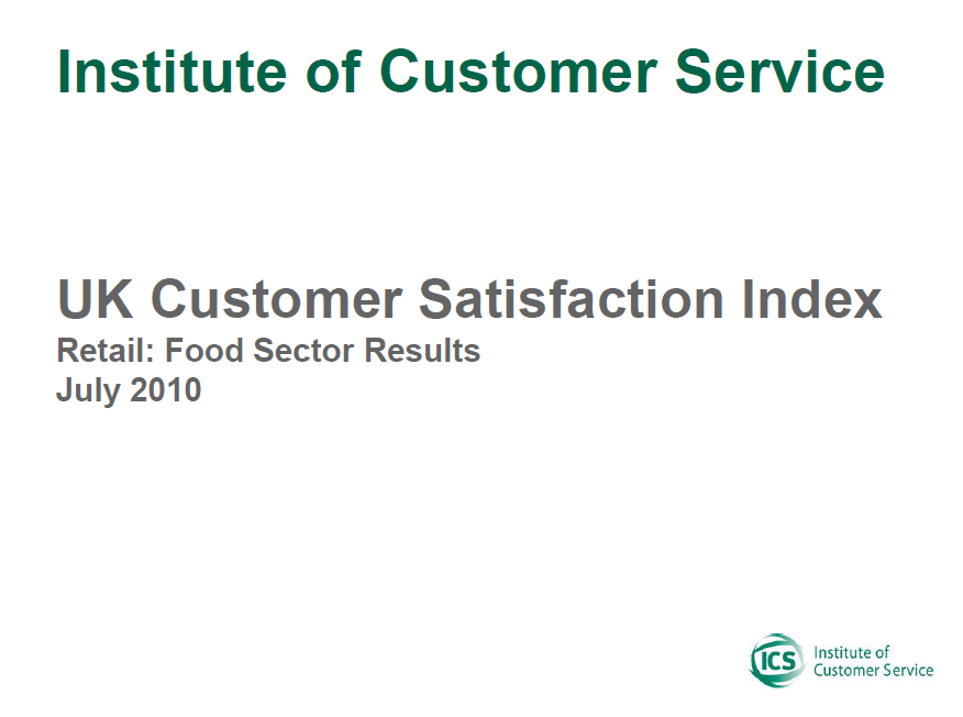 UKCSI Retail (Food) Sector Report – July 2010