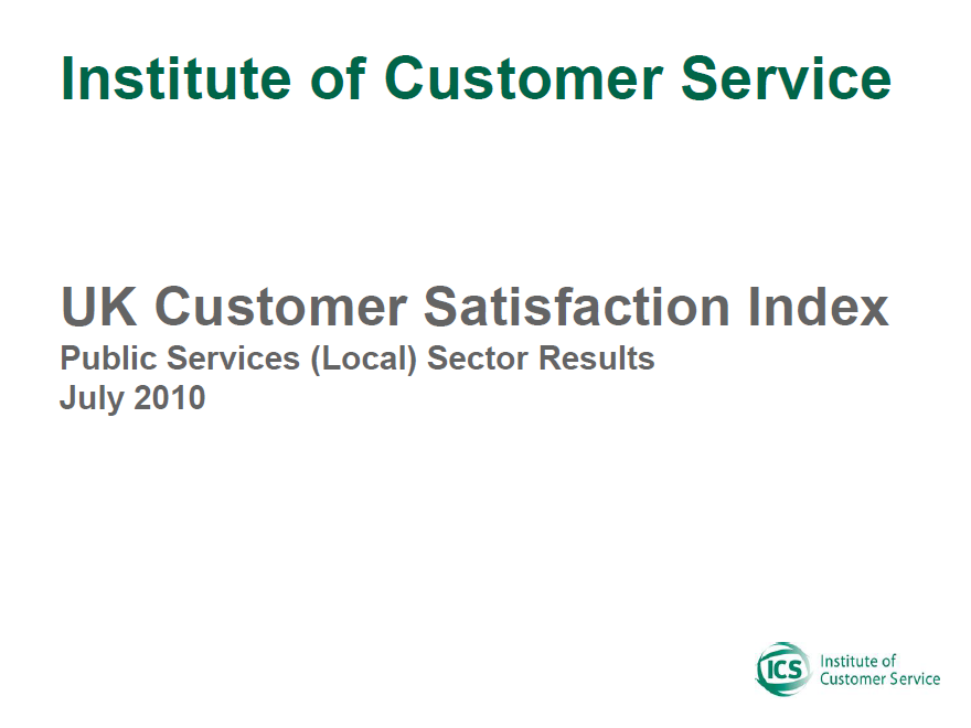 UKCSI Public Services (Local) Sector Report – July 2010