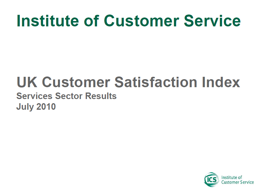 UKCSI Services Sector Report – July 2010
