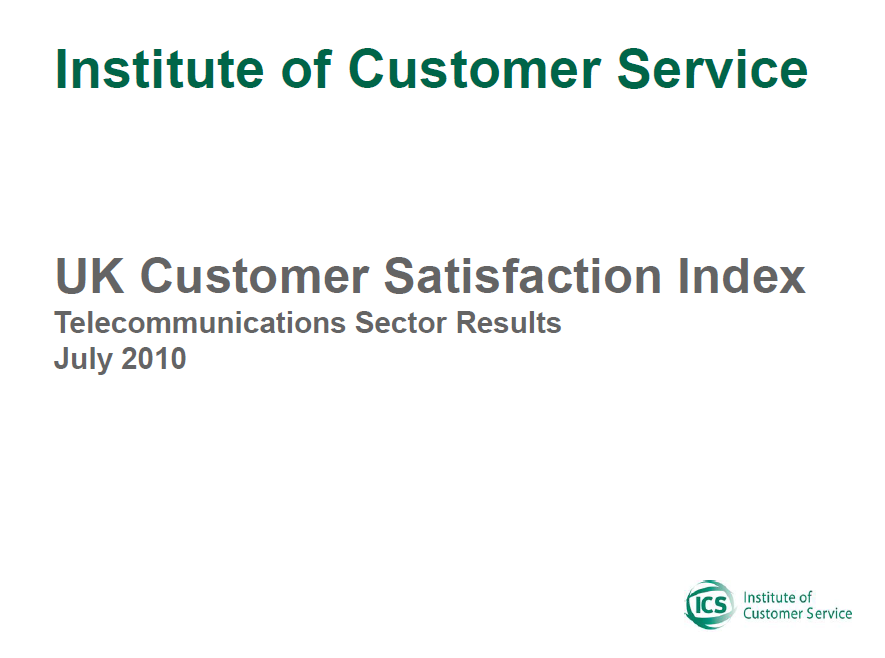 UKCSI Telecommunications & Media Sector Report – July 2010