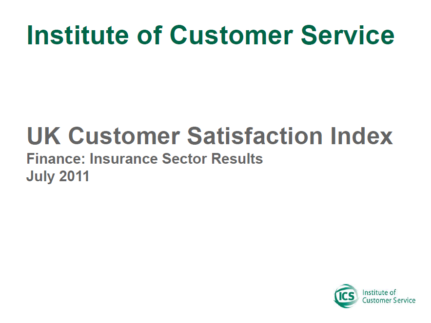 UKCSI Insurance Sector Report – July 2011
