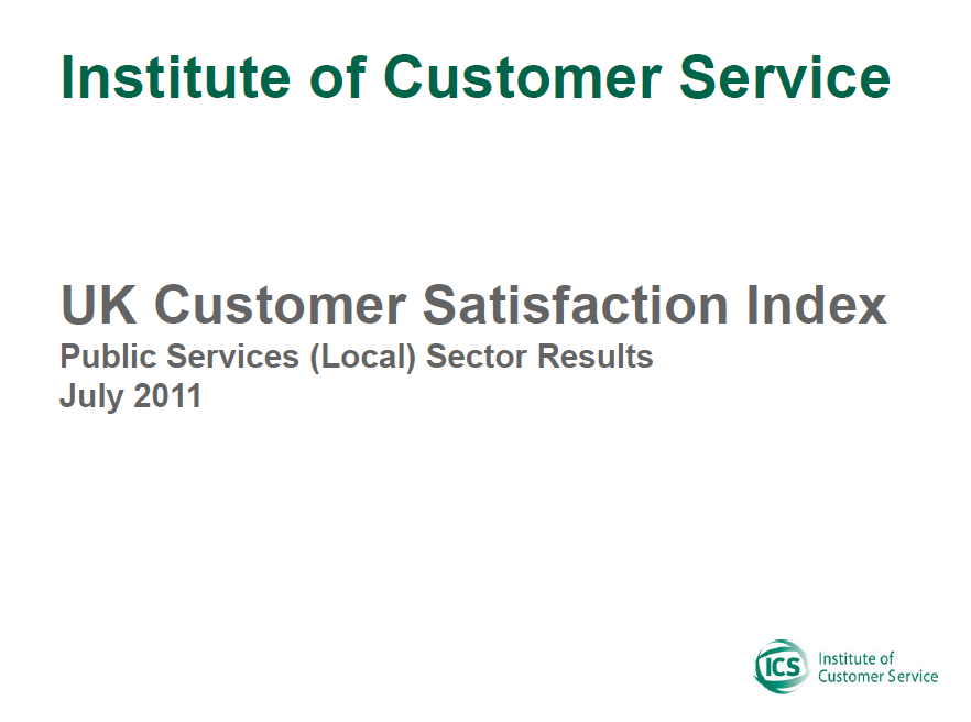 UKCSI Public Services (Local) Sector Report – July 2011