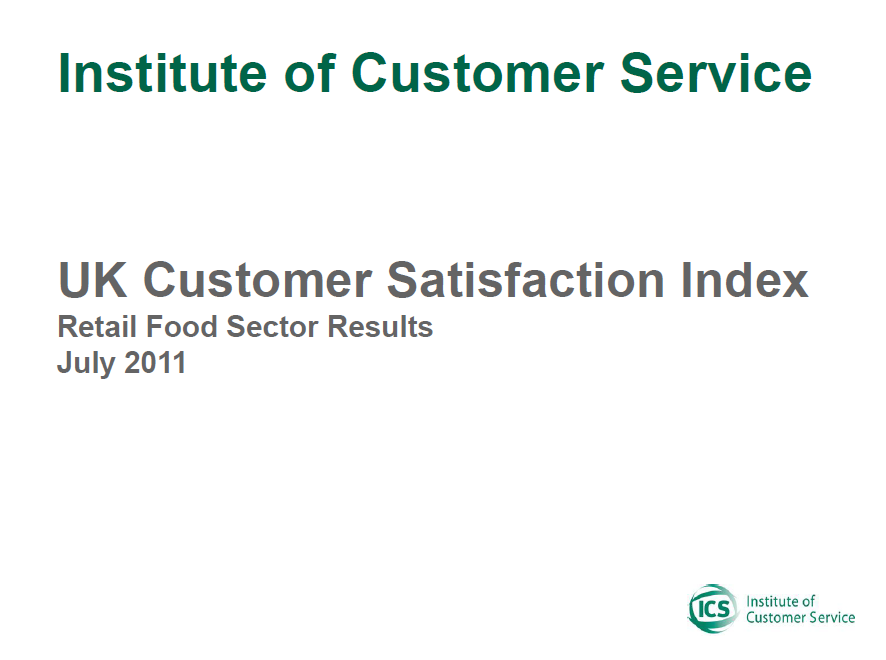 UKCSI Retail (Food) Sector Report – July 2011