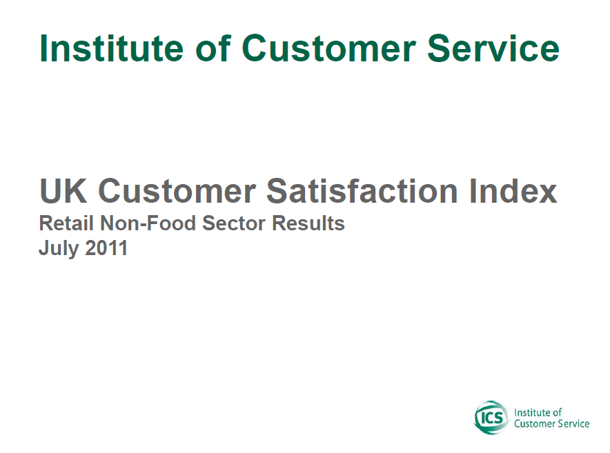 UKCSI Retail (Non-food) Sector Report – July 2011
