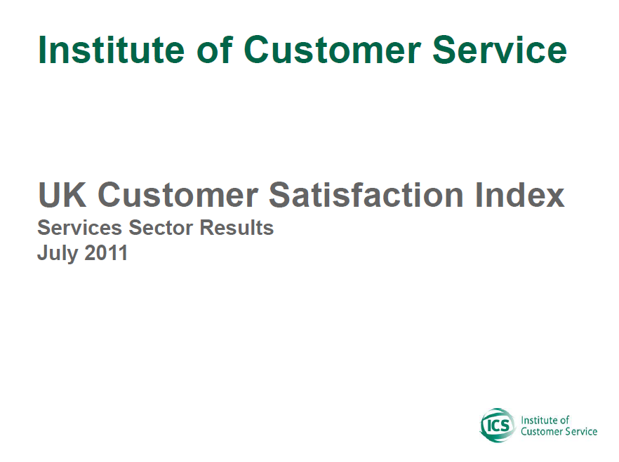 UKCSI Services Sector Report – July 2011
